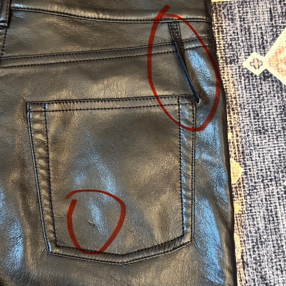 Aritzia Wilfred Melina High Rise Pant Black Leather-like Women’s Size 8 - Picture 13 of 16